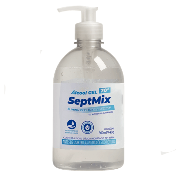 Álcool Gel 70° SeptMix Higienizador de mãos 440g Pump-Up