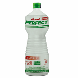 Álcool 70° INPM Bactericida Hospitalar 1 Litro Desinfecção profissional para ambientes de saúde